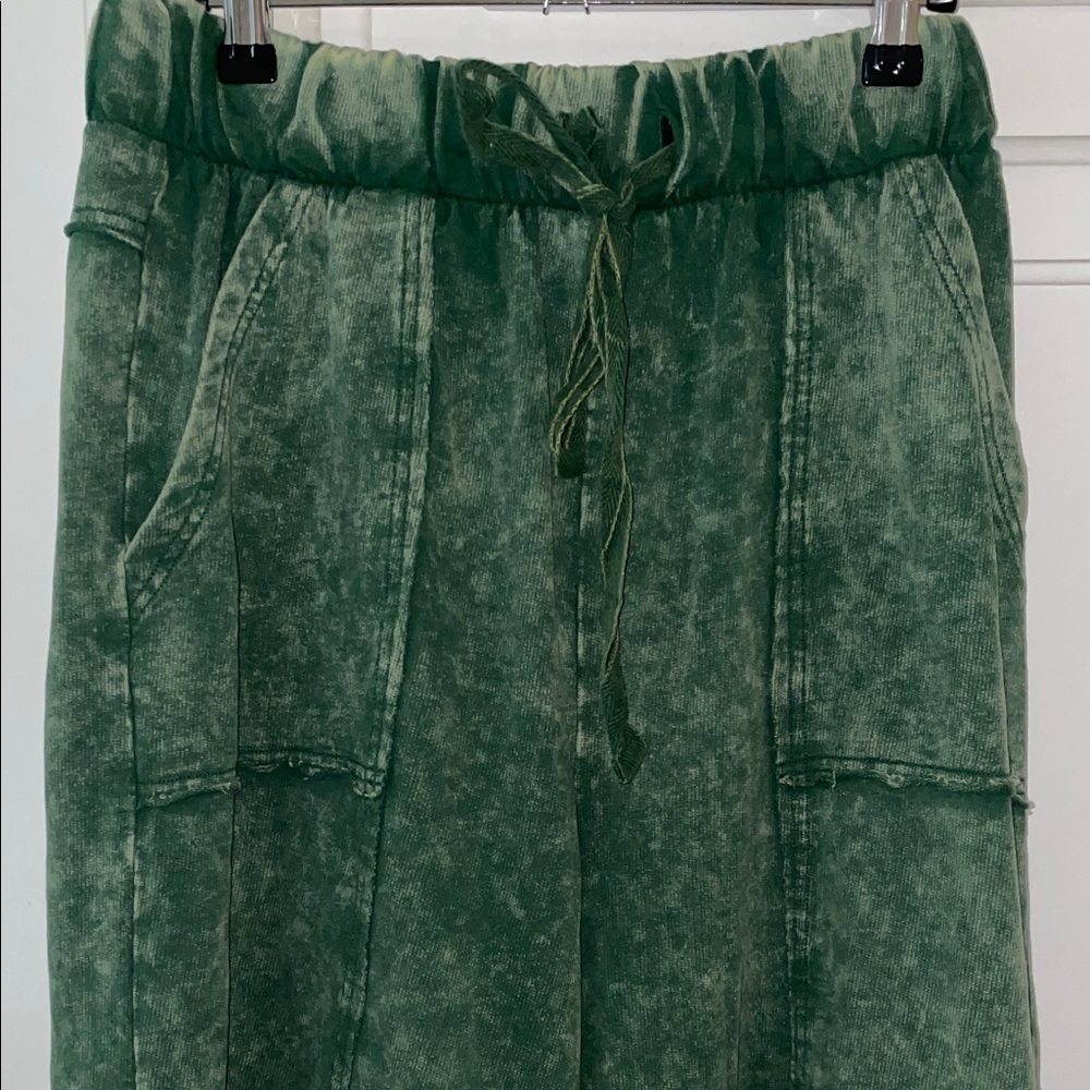 ZENANA Green FLOWY PANTS